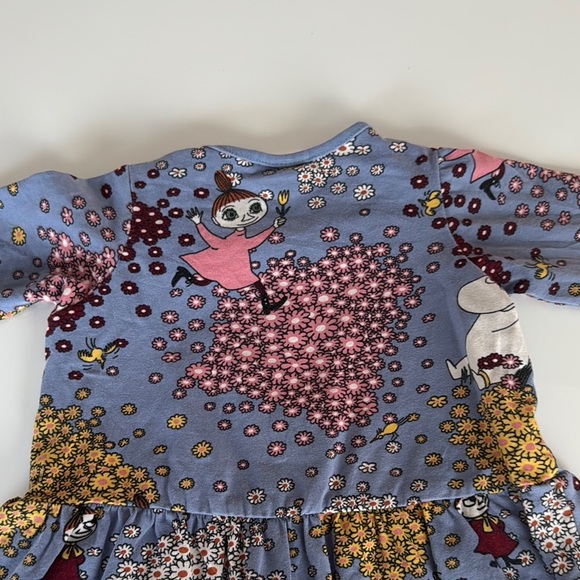 Baby’s Long Sleeve Cotton Dress with Moomin Characters 3-6 mos - Picture 6 of 7